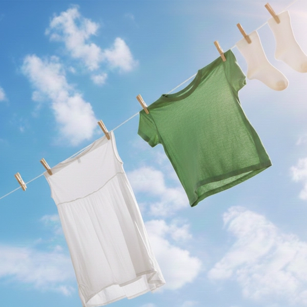 Clothesline scent notes composition — Sun-dried cotton, fresh linen, bright