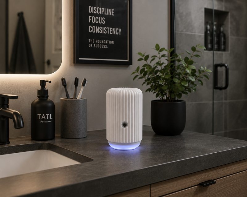Mystery Man Scentsy Solo in modern masculine bathroom