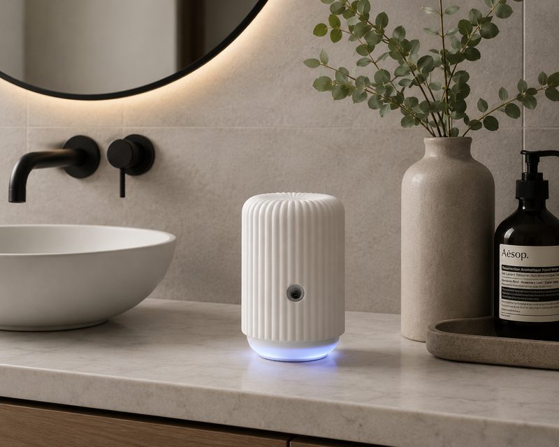 Just Breathe Scentsy Solo in modern minimalist bathroom