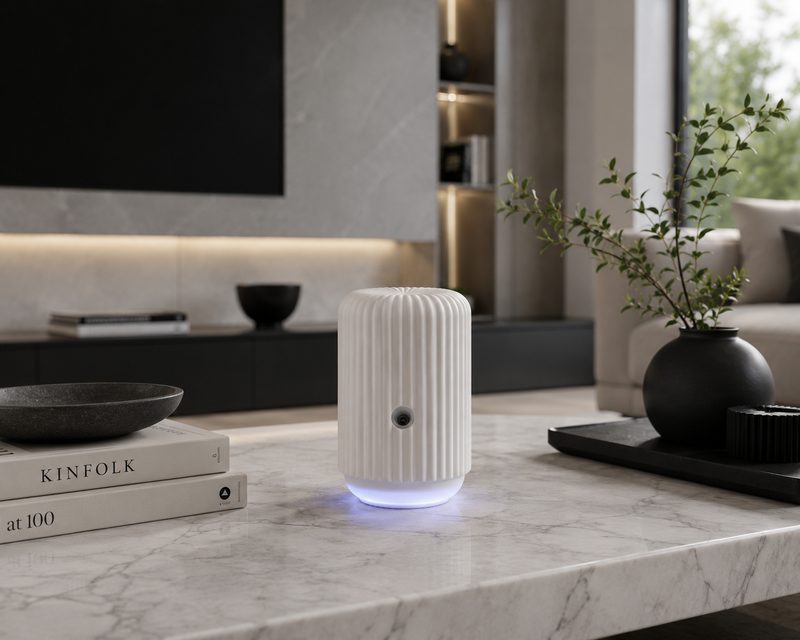 White Ember Scentsy Solo in modern luxury living room